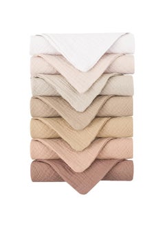 Konssy Konssy 7 Pack Face Cloths, Soft Wash Cloth for Washing Face, Cotton Face Cloth for Sensitive Skin Women Facial Makeup Remover Reusable Absorbent Washcloths （11 x 11 Inch）  - Image 1