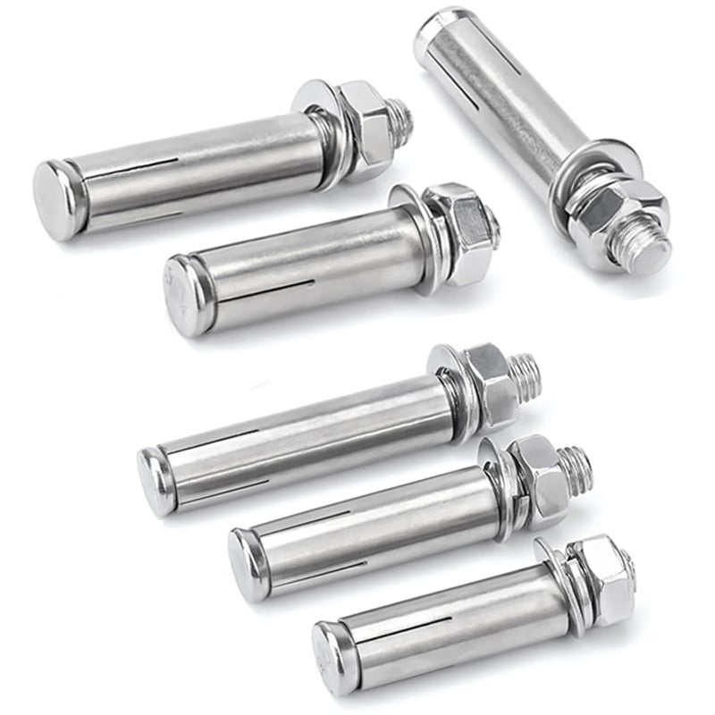 Sipery Expansion Bolts, 304 Stainless Steel External Hex Nut Expansion Screw Bolts Sleeve Anchor M6x60mm 8Pcs - Image 4