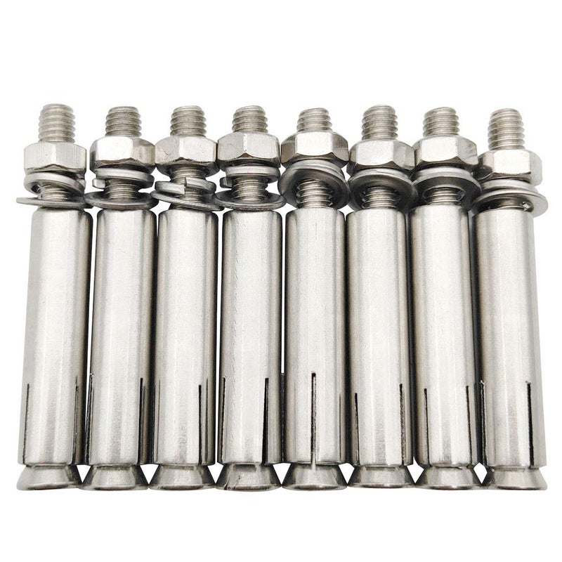 Sipery Expansion Bolts, 304 Stainless Steel External Hex Nut Expansion Screw Bolts Sleeve Anchor M6x60mm 8Pcs - Image 1