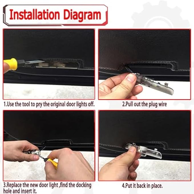 NALACAL أضواء باب السيارة LED، جهاز عرض ترحيبي، جهاز عرض شعار باب السيارة LED، متوافق مع Qx56 2004-2010 Qx60 2014-2017 Jx35 2013-2017، ملحقات البرك - Image 5