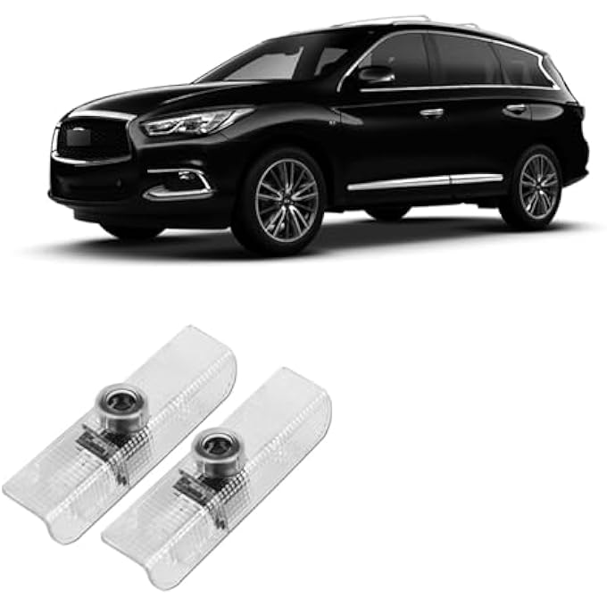 NALACAL أضواء باب السيارة LED، جهاز عرض ترحيبي، جهاز عرض شعار باب السيارة LED، متوافق مع Qx56 2004-2010 Qx60 2014-2017 Jx35 2013-2017، ملحقات البرك - Image 1