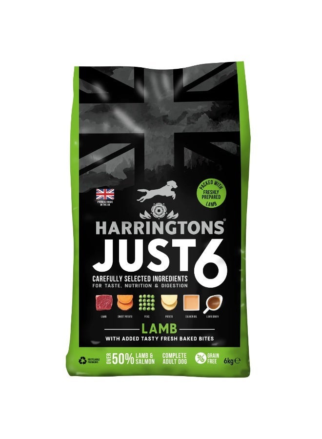 Harringtons Just 6 Lamb Grain Free Adult Dry Dog Food 6 KG - Image 1