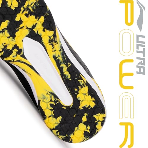 Li-Ning Ultra Power Non-Marking Badminton Shoe|Indoor Sports|Stability Heel, Prototypical Sole, Lightweight Shoe (Black/Yellow,UK 1) - Image 3