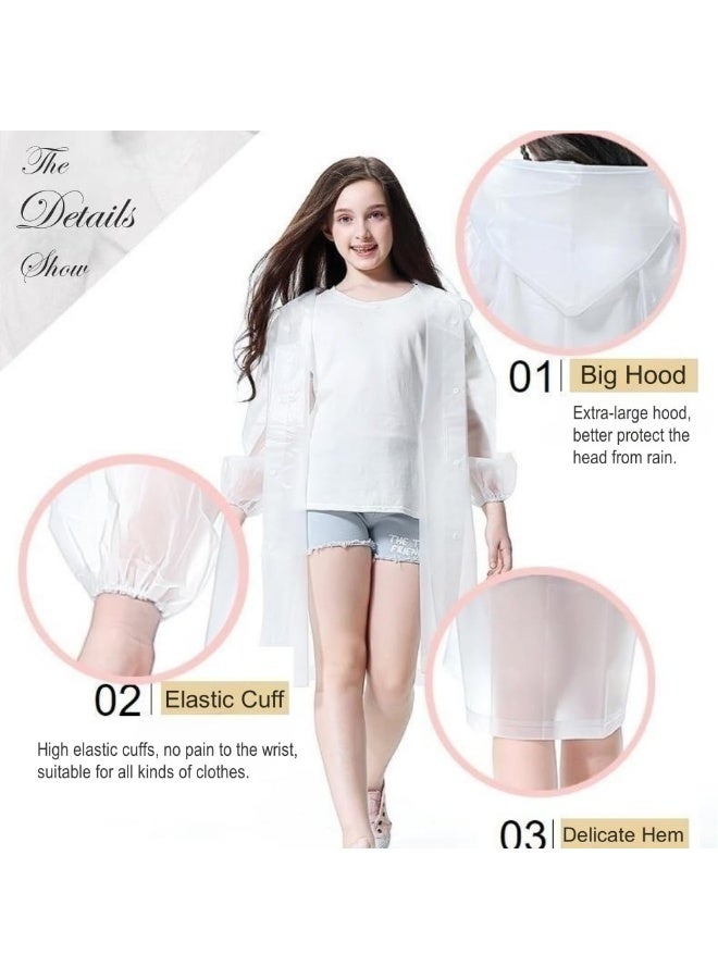 دوغي عبوتان من معاطف المطر للأطفال، معاطف مطرية قابلة لإعادة الاستخدام من EVA مع قبعة للأولاد والبنات - Image 5