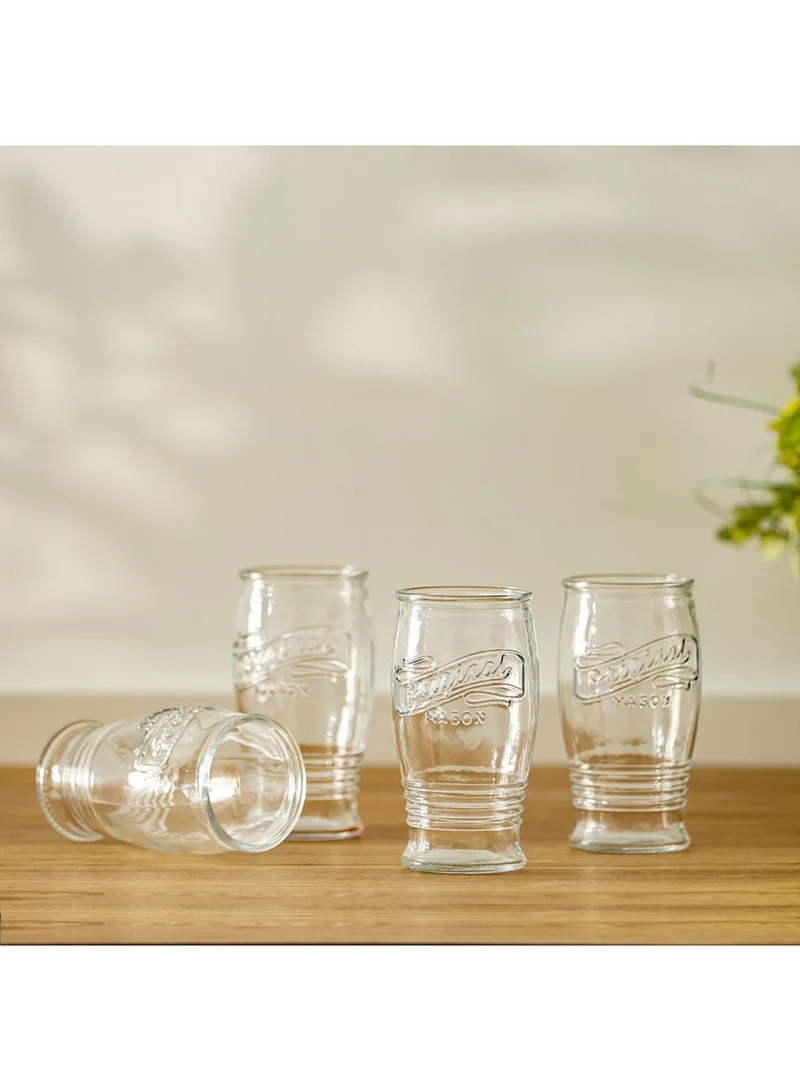 DANUBE HOME Mysteva 4-Piece Beverage Glass Set,470ml