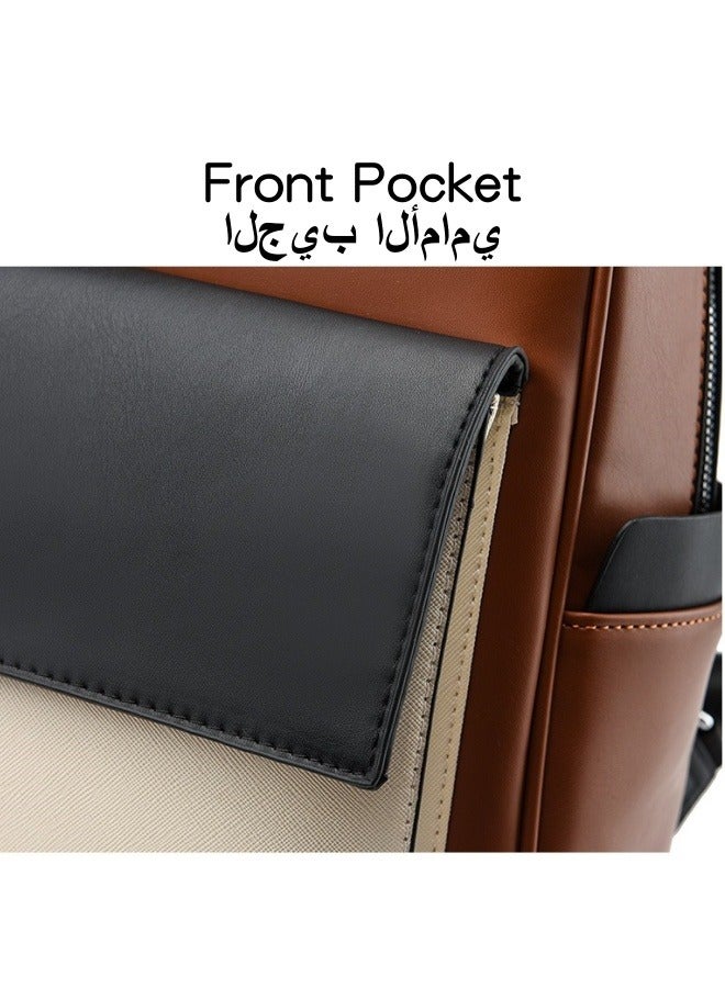 حقيبة ظهر عصرية للبنات، حقيبة ظهر مدرسية نسائية بألوان متباينة، حقيبة ظهر جامعية من الجلد الصناعي، حقيبة سفر على طراز الحرم الجامعي للشباب والمراهقين والأطفال والسيدات