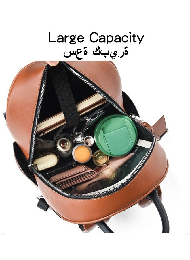 حقيبة ظهر عصرية للبنات، حقيبة ظهر مدرسية نسائية بألوان متباينة، حقيبة ظهر جامعية من الجلد الصناعي، حقيبة سفر على طراز الحرم الجامعي للشباب والمراهقين والأطفال والسيدات