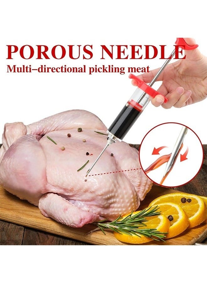 rocooart Meat Injector Syringe - 3 Marinade Injector Needles for BBQ Grill, Premium Portable Turkey Injector kit for Smoker,Marinades Injector for Meats With 1oz Large Capacity 1 Brush Easy to Use & Clean - Image 3