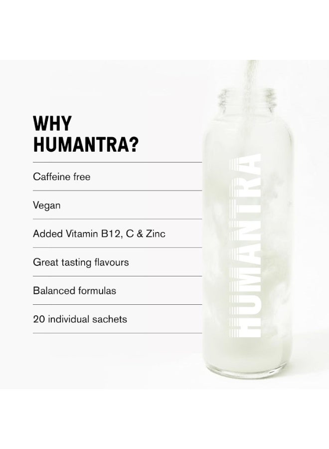 Humantra Electrolyte Hydration Drink Powder Himalayan Lime Flavor 20 Sachets | Sugar Free Vegan Electrolyte Supplement with Vitamin C B12 Zinc | Caffeine Free Hydration Mix - Image 2