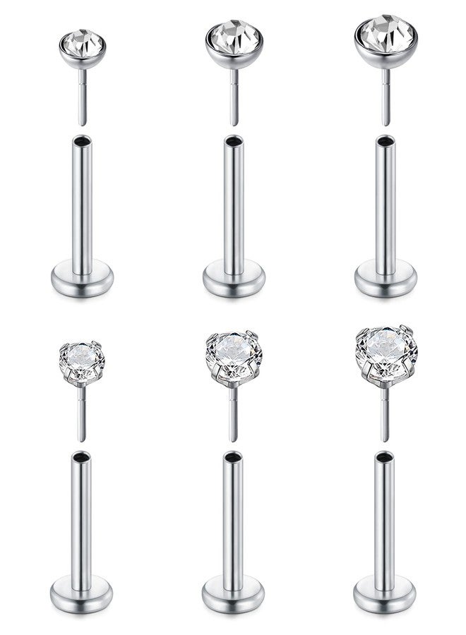 D.Bella 18G 20G Threadless Push in Nose Studs for Women Surgical Steel Straight Bar Nose Rings Studs 2mm 3mm 4mm Diamond CZ Nose Piercings Nostril Piercing Jewelry - Image 1