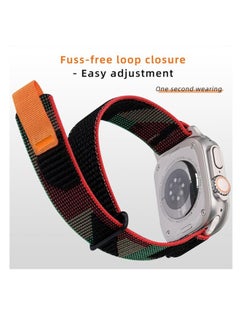 ten.tech Tin Tech with Apple Watch Series Ultra/Ultra 2 Band 49mm 45mm 44mm 42mm, Nylon Sports Trail loop Band for Apple Watch /SE 1/2/3/4/5/6/7/ – Black Unity  - Image 2