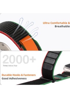 ten.tech Tin Tech with Apple Watch Series Ultra/Ultra 2 Band 49mm 45mm 44mm 42mm, Nylon Sports Trail loop Band for Apple Watch /SE 1/2/3/4/5/6/7/ – Black Unity  - Image 3