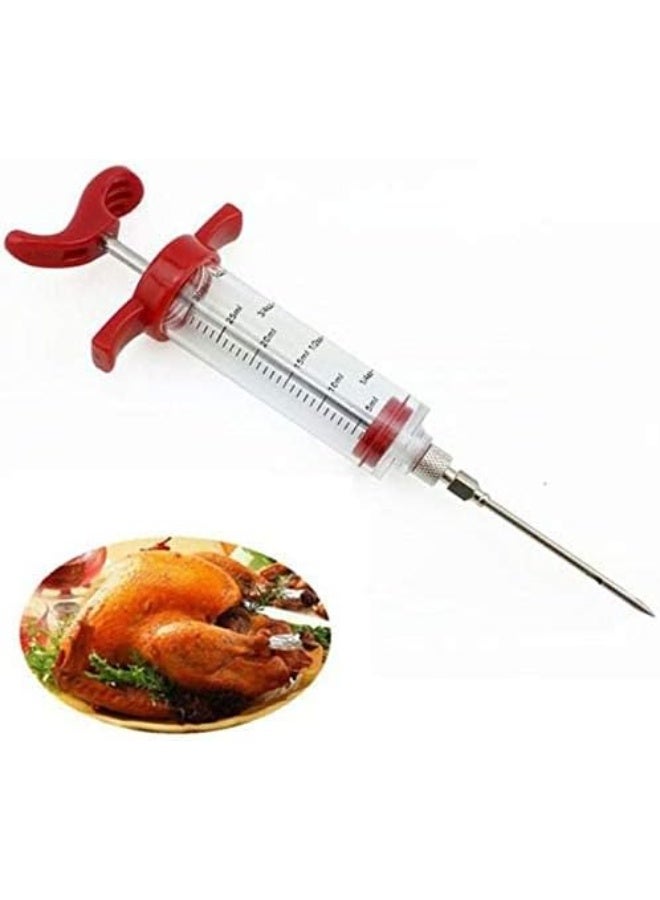 Stainless steel syringe with needle for marinating chicken and meat - Image 2