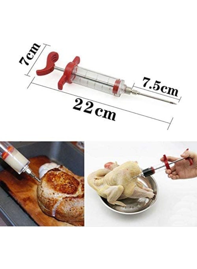Stainless steel syringe with needle for marinating chicken and meat - Image 4
