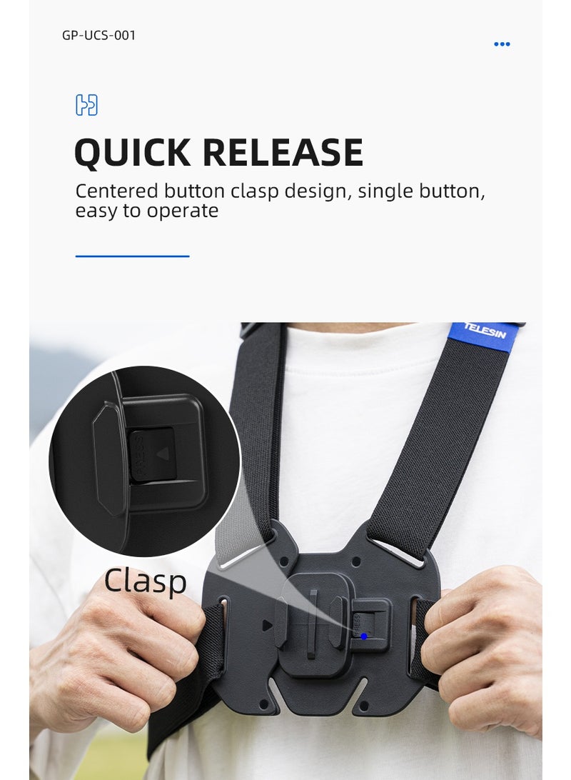 TELESIN Chest Mount Harness Chest Strap with for GoPro Chest Mount Hero 12,11,10,9,8,7,6,5,4, Hero Session, DJI Osmo Action Cameras - Image 5