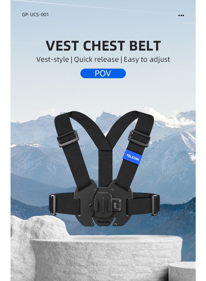TELESIN Chest Mount Harness Chest Strap with for GoPro Chest Mount Hero 12,11,10,9,8,7,6,5,4, Hero Session, DJI Osmo Action Cameras - Image 2