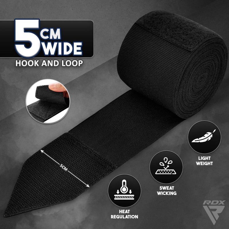 Rdx أربطة اليد الداخلية للملاكمة RDX، 4.5م 180 بوصة، ضمادات مرنة بحلقة إبهام، حماية المعصم واليد تحت القفازات، تدريب فنون القتال، كيك بوكسينغ، كيس اللكمات، كرة السرعة للرجال والنساء - Image 2