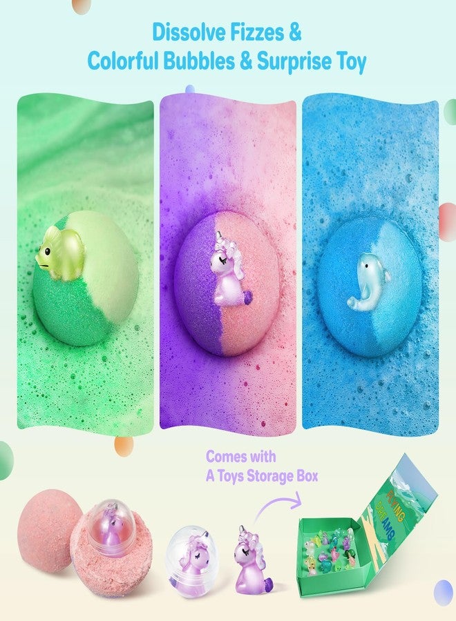 AWKUWA Bath Bombs for Kids with Toys Inside - 24 Pack Kid Bath Bombs with Glow in The Dark Surprise Toys Inside, Easter Gifts for Kids Girls Boys, Easter Basket Stuffers, Organic Bubble Bath Fizzy - Image 3