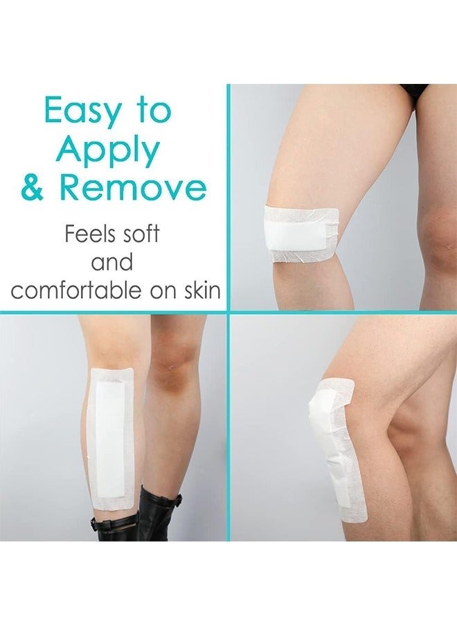 10Pcs Adhesive Island Wound Dressings, Breathable Bordered Gauze, Bandage Patches with Non-Stick Pad for Knee Hip Replacement Arm Leg Abdominal Back Incision Cuts Injury, 4"x10" - Image 3