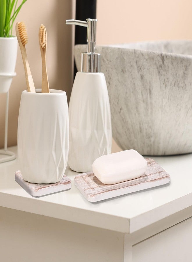 Photect 4 Pcs Water Absorbing Stone Tray 6.3 x 3.15 Inch and 3.15 x 3.15 Inch Trays Soap Dish Holders Kitchen Water Absorbing Stone Tray for Sink with 16 Pcs Non Slip Pad for Home(White Marble) - Image 5