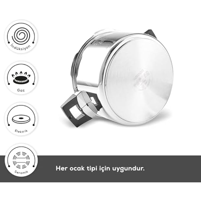 Bandai Quick  Safe Metal Pressure Cooker 7 Litre With Button Lock System  Fast Safe  EnergyEfficient Cooking  Suitable For All Stovetops Including Induction - Image 4