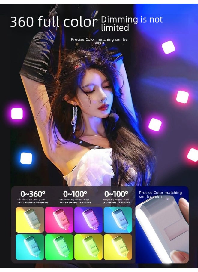 Generic Mobile Phone Camera Portable RGB Fill Light Live Mini Lighting Light Tremolo Anchor Beauty Selfie Pocket Light-Specifications:【Hot Three Colors】 Fill Light + Desktop Tripod  - Image 5