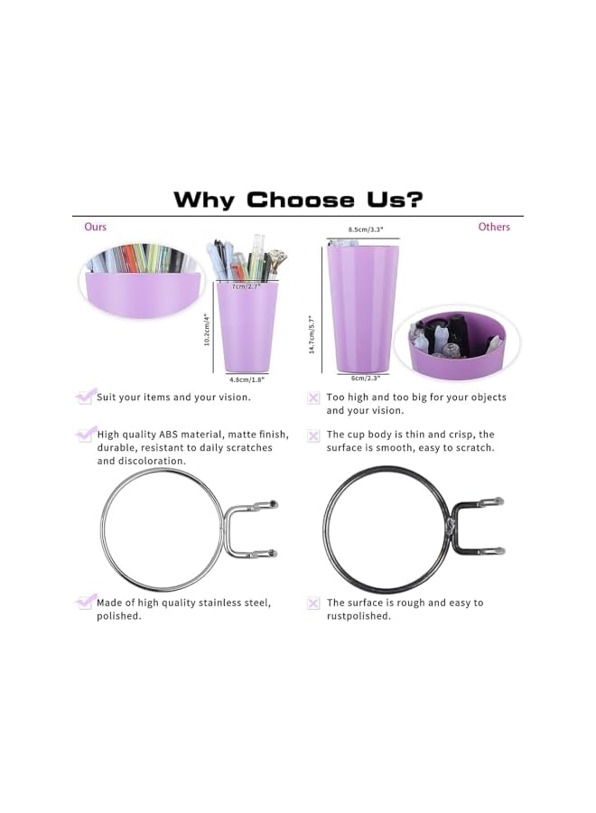 promass 7 Sets Pegboard Bins with Rings, Ring Style Pegboard Hooks with Pegboard Cups, Pegboard Cup Holder Accessories for Organizing Storage (7 Colors) - Image 5