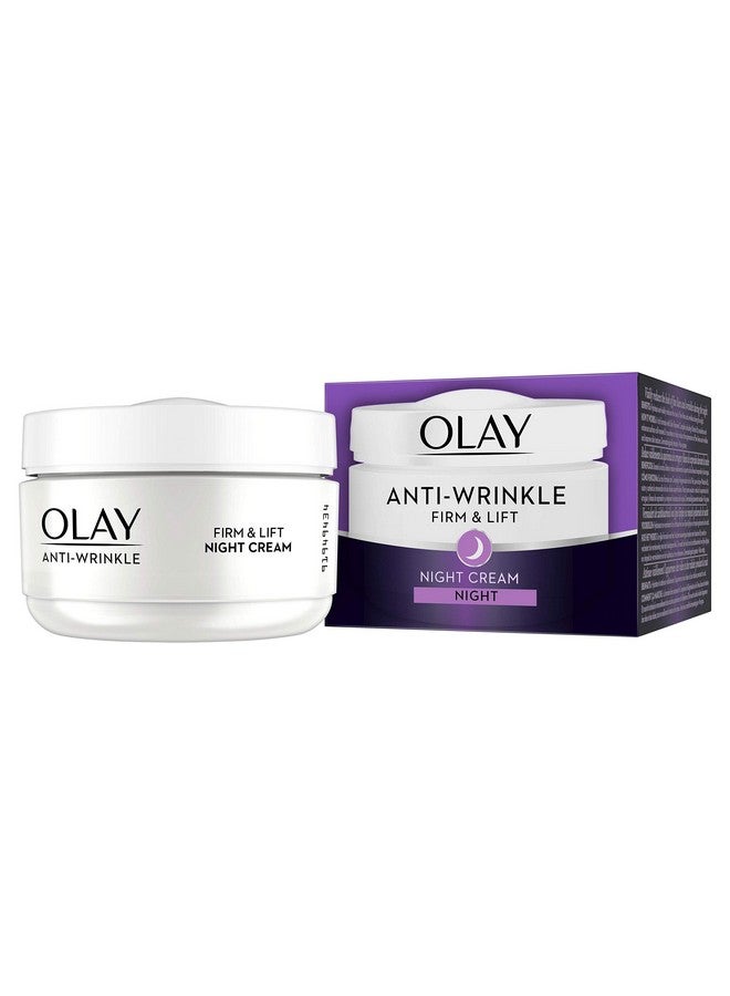 Olay Anti-Wrinkle Firm and Lift Night Cream for 40+, 1.7 Ounce - Image 1