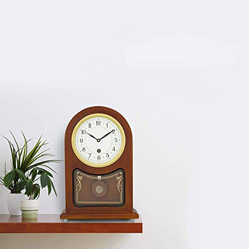 CRAFT SMITH Vertical Wooden Analog Pendulum English Numbers Table Clock for Office Desk Study Living Room Decorations Gifts Size 23 x 8 x 335 CM Weight 1240 Gram Colour Brown - Image 2