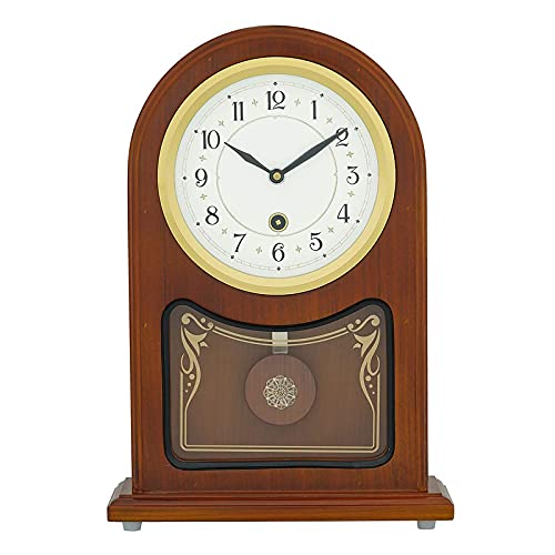 CRAFT SMITH Vertical Wooden Analog Pendulum English Numbers Table Clock for Office Desk Study Living Room Decorations Gifts Size 23 x 8 x 335 CM Weight 1240 Gram Colour Brown - Image 1