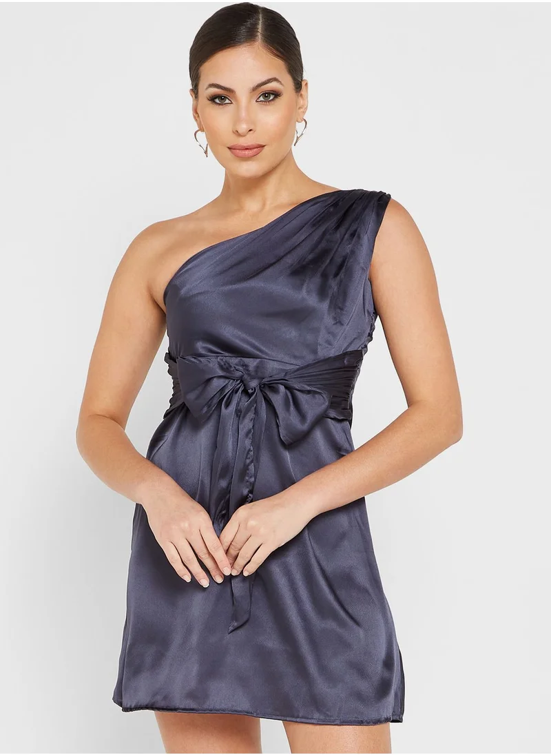 Zoey One Shoulder Tie Detail Dress