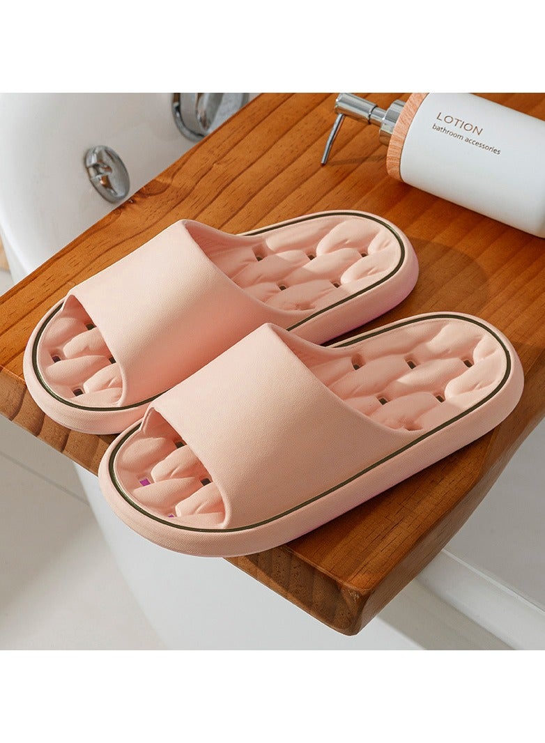 Breathable Slippers Lndoor Non-Slip Slippers For Men And Women's Bathroom Leaky Slippers Do Not Smell Pink - Image 1