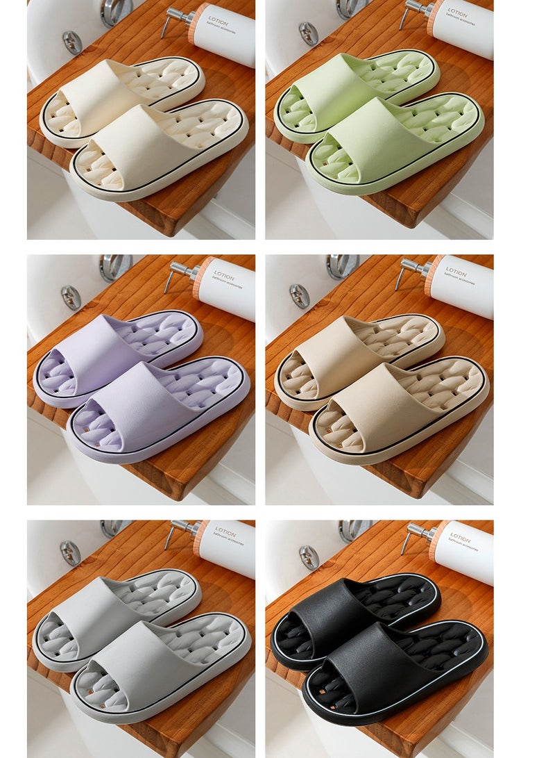 Breathable Slippers Lndoor Non-Slip Slippers For Men And Women's Bathroom Leaky Slippers Do Not Smell Pink - Image 3