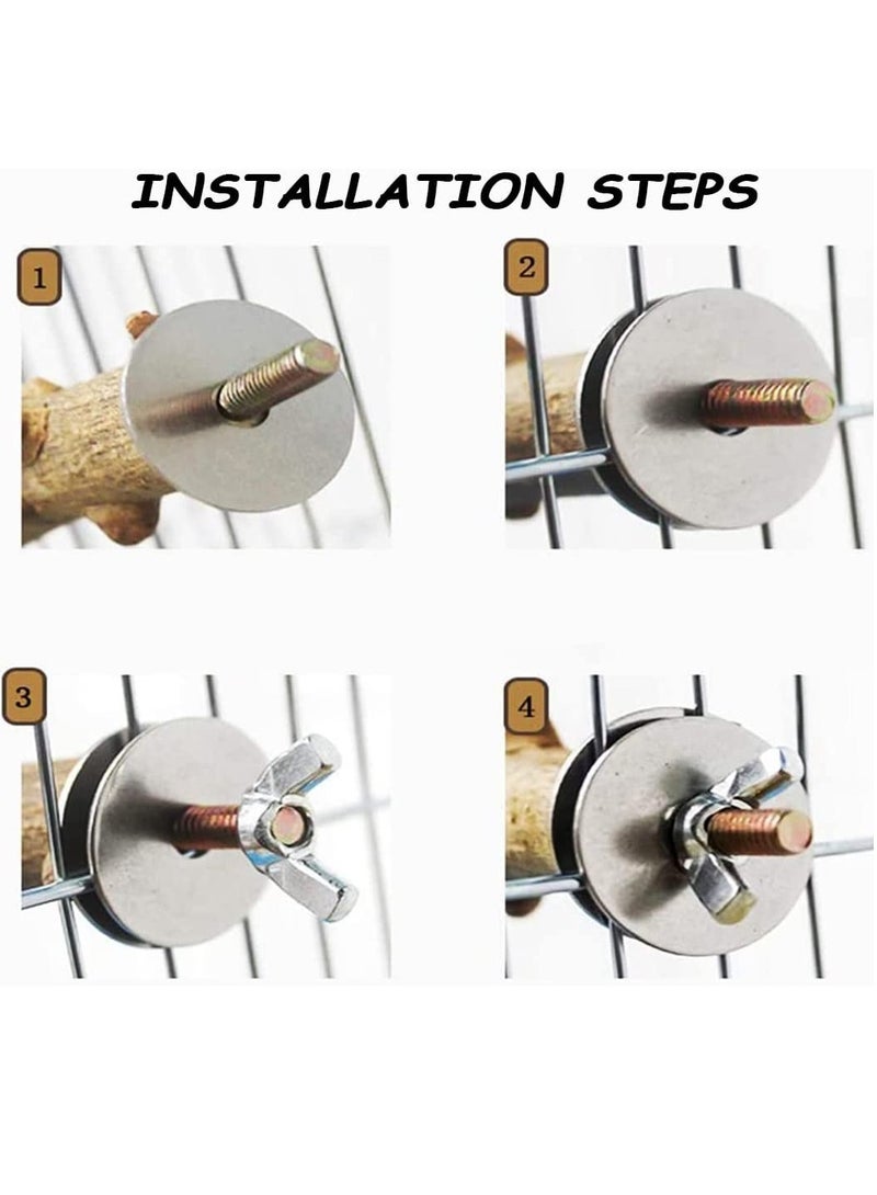 9 حزم من فروع الطيور الطبيعية من الخشب: حامل ذو شكل Y مصنوع من فروع خشبية، يعتبر واجهة طبيعية للطيور في القفص. يُستخدم كملحق لقفص الطيور الصغير والمتوسط للببغاوات والبادجيز والكوكاتيل والببغاوات البار - Image 5