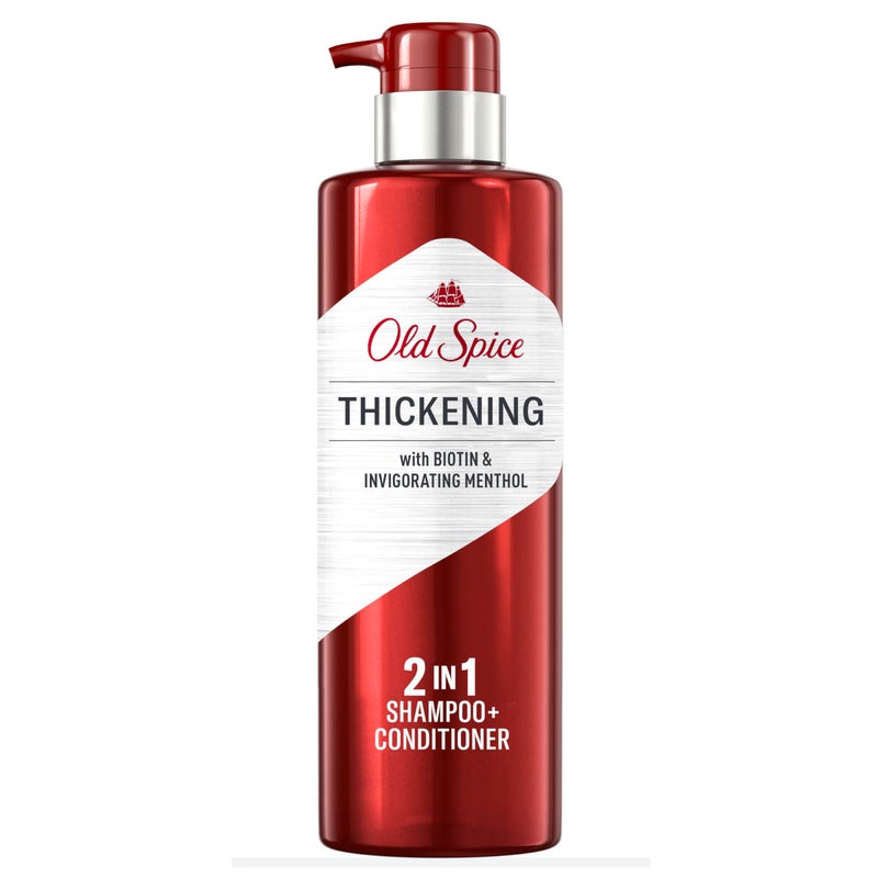 Old Spice Thickening 2-in-1 Men's Shampoo and Conditioner with Biotin and Invigorating Menthol, 17.9 oz - Image 1