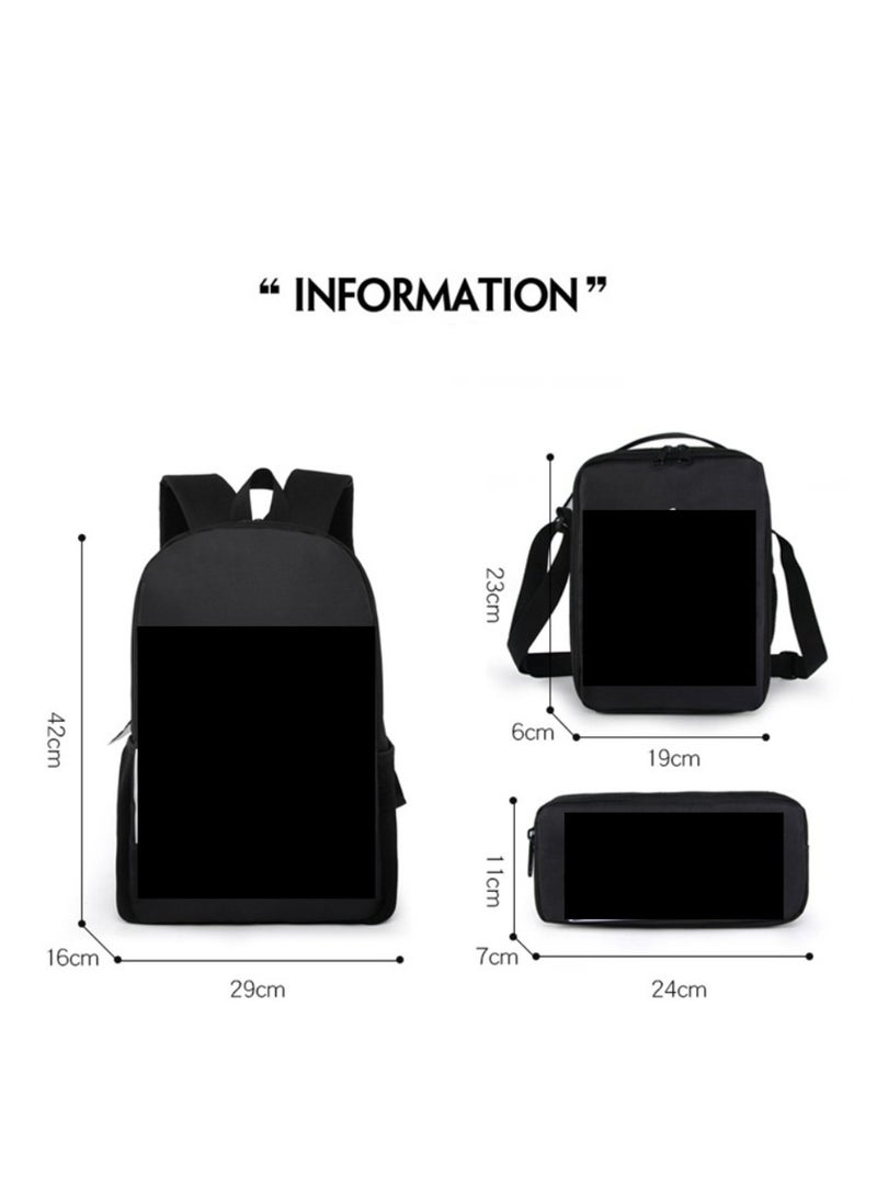 Children's leisure load reducing large capacity printed backpack for elementary school students, 3-piece set - Image 2