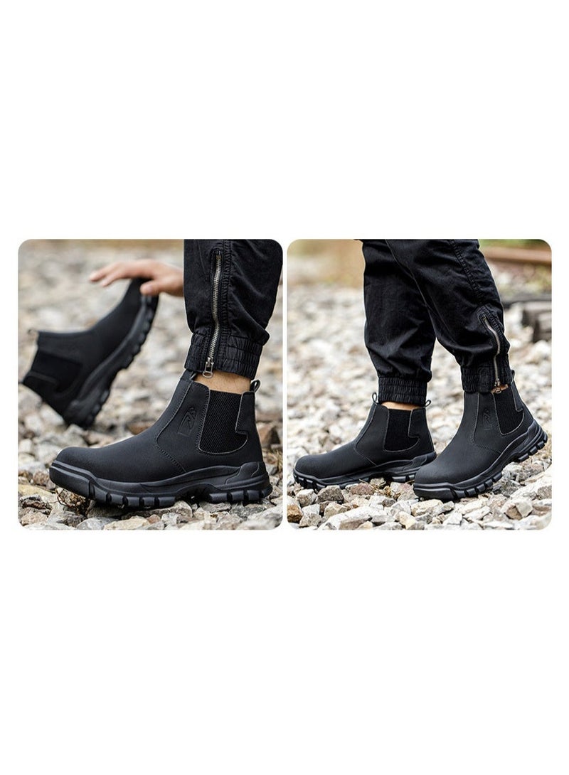 NIBEMINENT Waterproof Safety Boots Men Indestructible Steel Toe Work Boots Anti-smash Stab-resistant Safety Shoes Biker Botas Para Hombre - Image 3