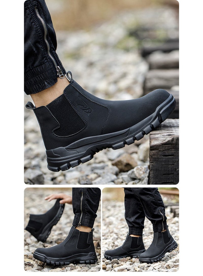 NIBEMINENT Waterproof Safety Boots Men Indestructible Steel Toe Work Boots Anti-smash Stab-resistant Safety Shoes Biker Botas Para Hombre - Image 2