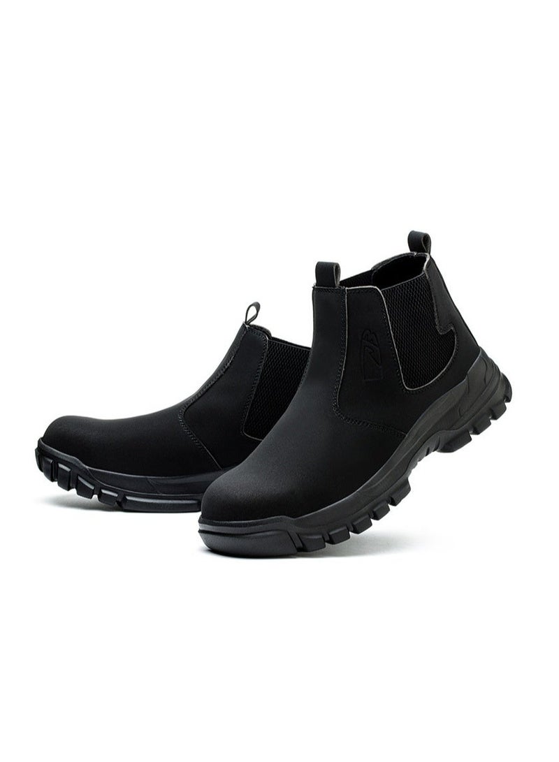 NIBEMINENT Waterproof Safety Boots Men Indestructible Steel Toe Work Boots Anti-smash Stab-resistant Safety Shoes Biker Botas Para Hombre - Image 1