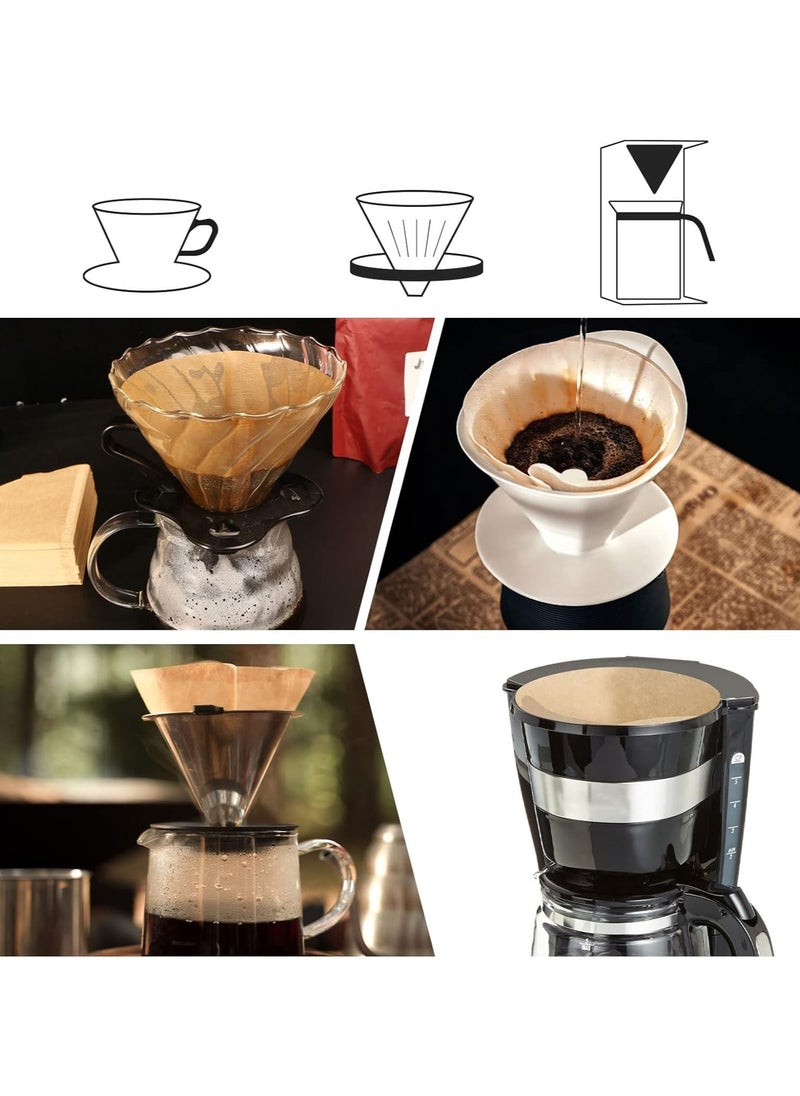 ADAK - Natural Unbleached Coffee Filters, Size 02, 100 Count – Cone Filters for 1-4 Cup Pour Over Coffee Makers & V60 Drippers - Image 1