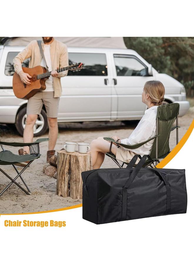 Folding Chair Storage Bag - Camping Folding Chairs Tables Spacious Storage Bag,Zip Closure Furniture Organizer Bag with Handles for Swing Chair, Lawn Recliner - Image 3