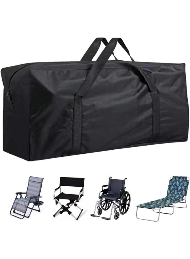 Folding Chair Storage Bag - Camping Folding Chairs Tables Spacious Storage Bag,Zip Closure Furniture Organizer Bag with Handles for Swing Chair, Lawn Recliner - Image 1