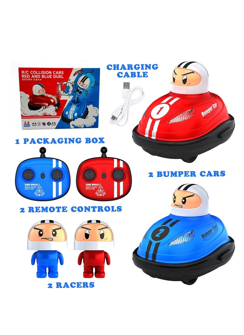 BlueFire Set of 2 RC Battle Bumper Cars for Kids – Remote Control Ejecting Stunt Cars with LED Lights, Sound & Pop-Up Driver – Electric RC Toy Cars for Boys & Girls Ages 3-6 – Durable, Easy-to-Use, Ready-to-Play  - Image 1