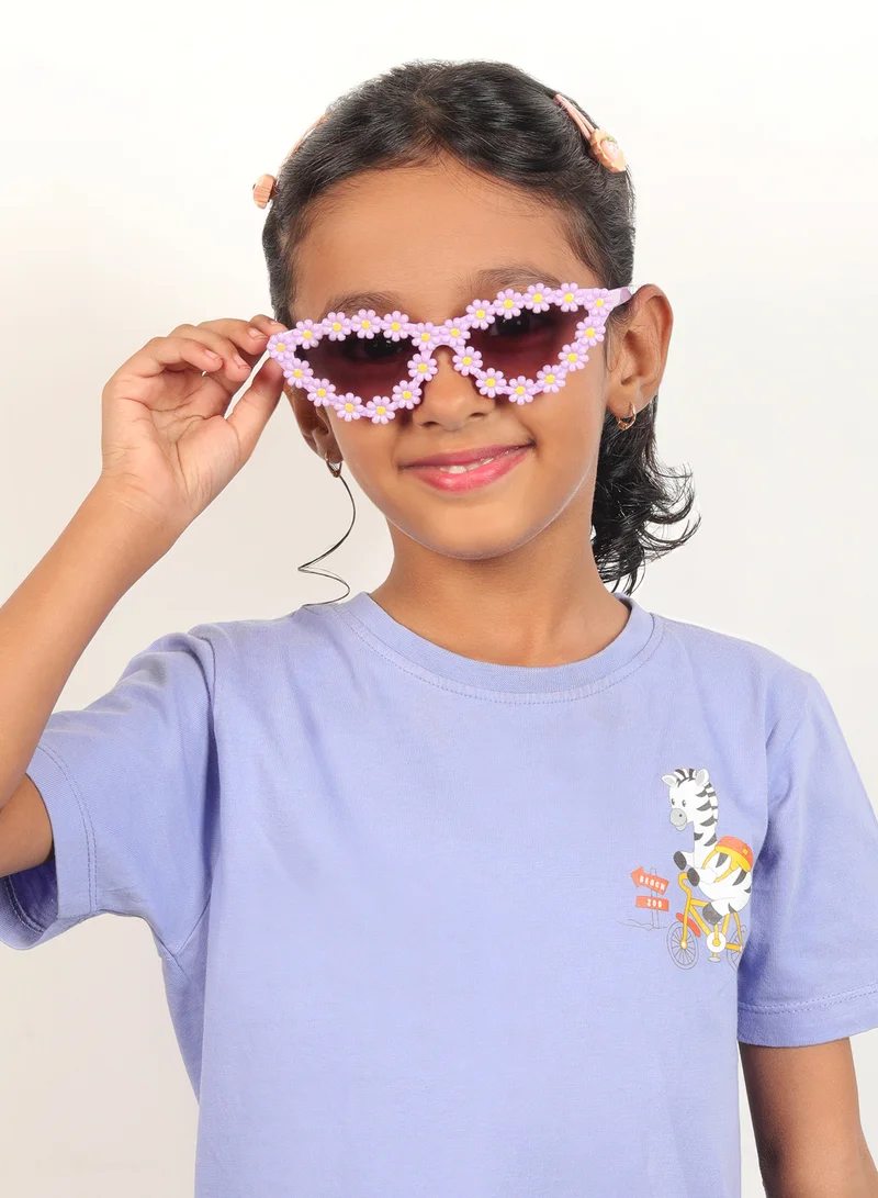 ووجلز نظارات شمسية أنيقة للأطفال بتصميم عين القطة مستقطبة باللون البنفسجي