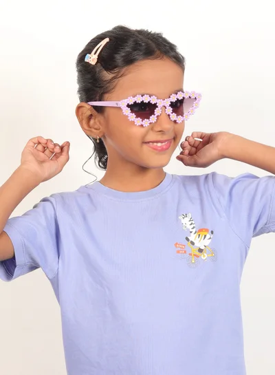 ووجلز نظارات شمسية أنيقة للأطفال بتصميم عين القطة مستقطبة باللون البنفسجي