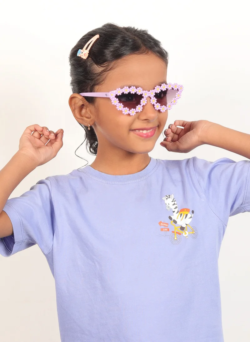 ووجلز نظارات شمسية أنيقة للأطفال بتصميم عين القطة مستقطبة باللون البنفسجي