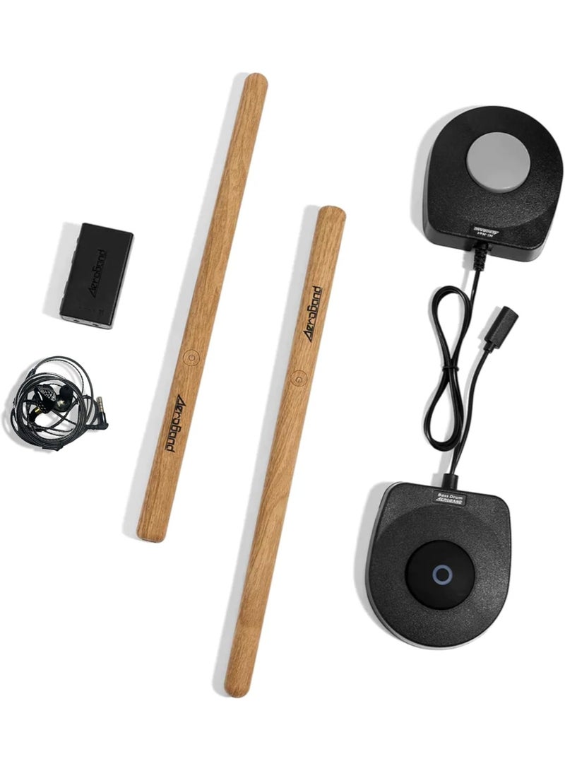 ايروباند مجموعة طبول هوائية إلكترونية AeroBand PocketDrum 2 MAX مع عصي طبول ودواسات، اتصال بلوتوث، 8 أصوات، وظيفة USB MIDI، مناسبة للكبار والأطفال - Image 1