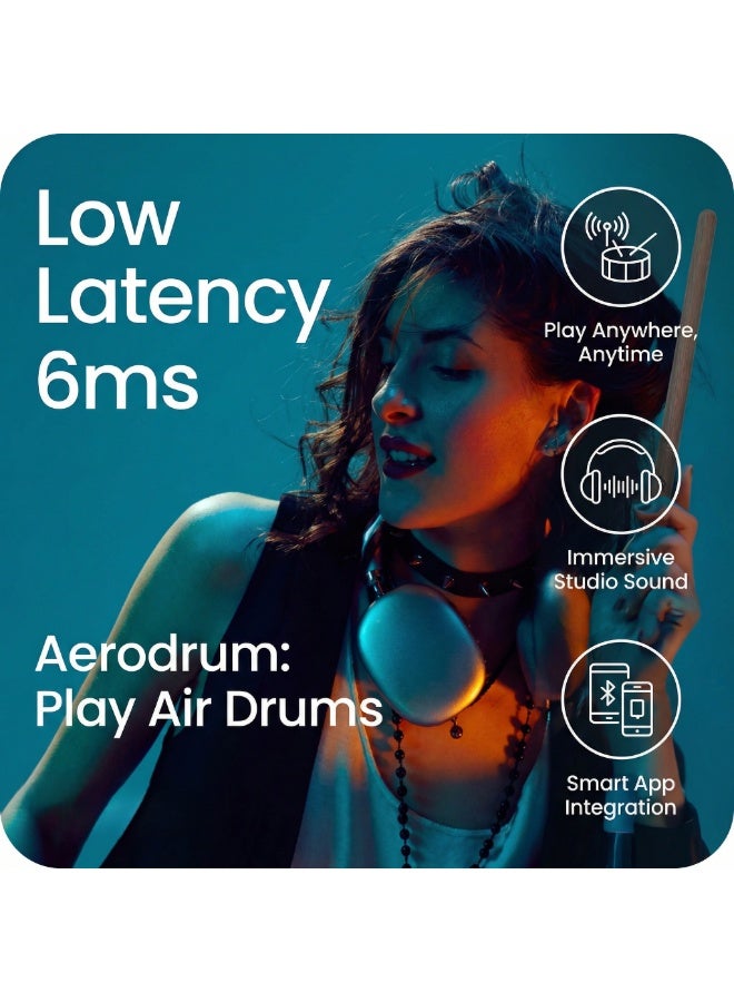 ايروباند مجموعة طبول هوائية إلكترونية AeroBand PocketDrum 2 MAX مع عصي طبول ودواسات، اتصال بلوتوث، 8 أصوات، وظيفة USB MIDI، مناسبة للكبار والأطفال - Image 4