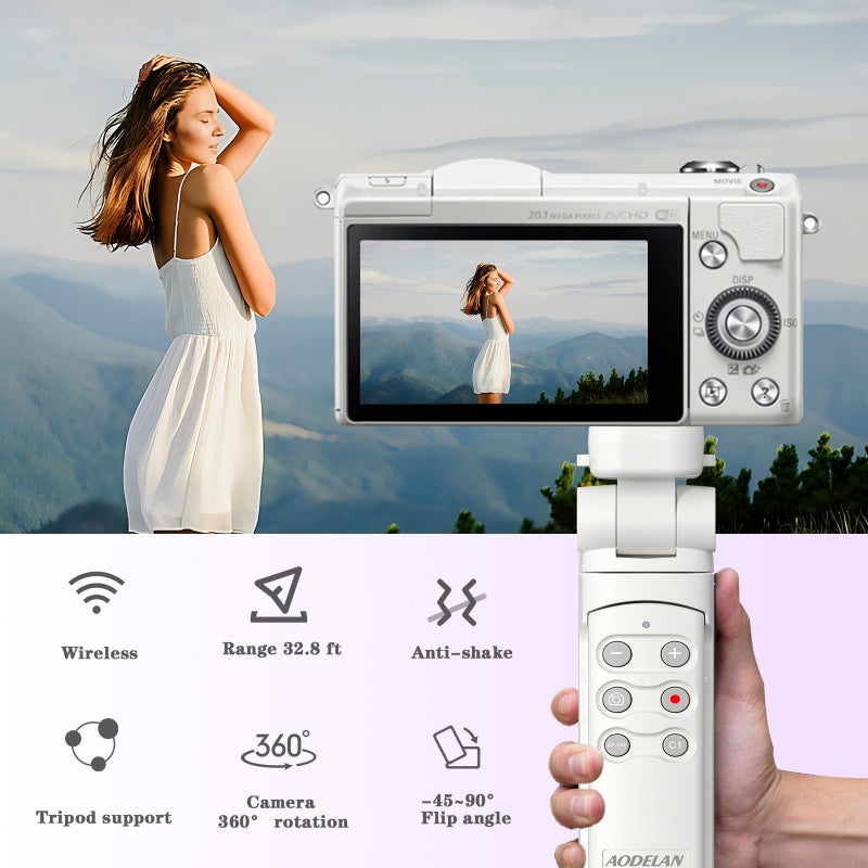 AODELAN Shooting Grip with Shutter Release, Wireless Camera Remote Control Handle Mini Tripod for Sony ZV-E10 ZV-1 A7SM3 A7C A7RIV 9 7RIV 7RIII 7III RX0II RX100M7 a7 III RX0II RX100VII (for Sony) - Image 5