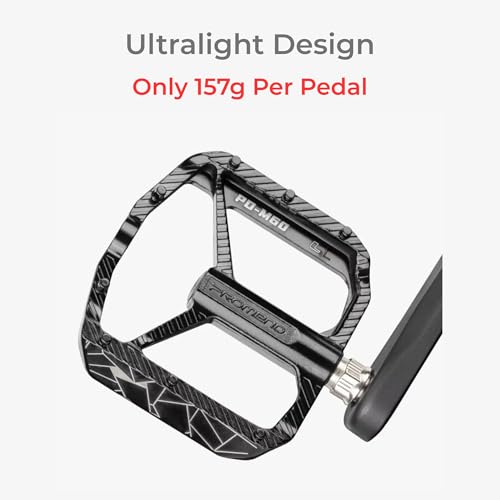 Yellowfin Ultralight Aluminium Alloy Mountain Bike Pedals with 3 Sealed Bearings, Anti-Slip Platform, Lightweight 157g MTB Bicycle Pedal Set, Durable Flat Pedals for MTB, Road, Hybrid & City Bikes-M60 - Image 4
